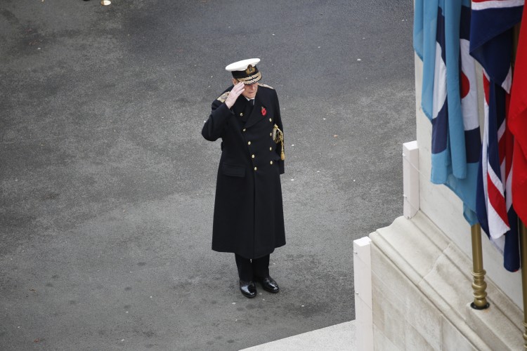 Prince Philip salutes during the Field of Remembrance at Westminster Abbey, November 2015 (Picture: Crown Copyright).