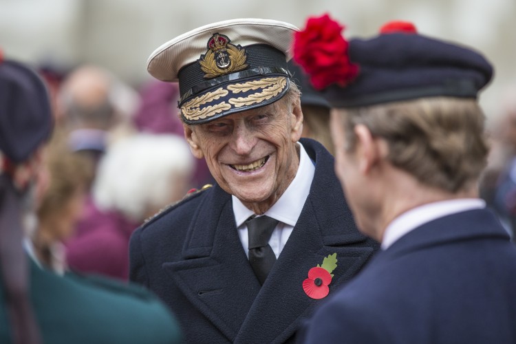 Prince Philip chats with veterans during the Field of Remembrance at Westminster Abbey, November 2015 (Picture: Crown Copyright).