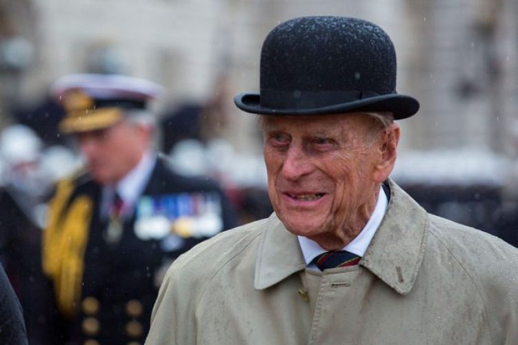 Prince Philip meeting Royal Marines cadets during his final public engagement