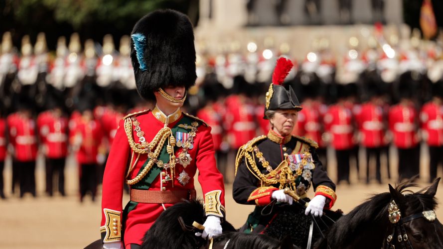 Prince William and Princess Anne at Trooping the Colour to mark the Platinum Jubilee (Picture: MOD Crown Copyright).