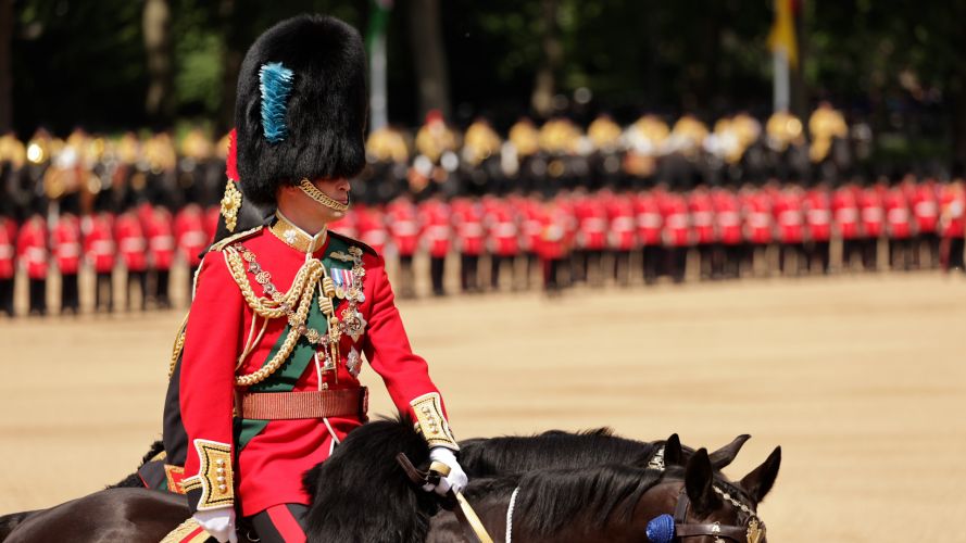 Prince William on horseback at Trooping the Colour (Picture: MOD Crown Copyright).