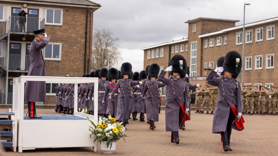 Prince of Wales takes the salute at the St. David's Day Parade in Windsor 01032023 CREDIT MOD Crown Copyright.jpg 
