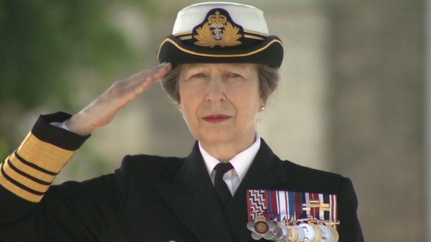 Princess Anne taking Armed Forces Day salute in Salisbury