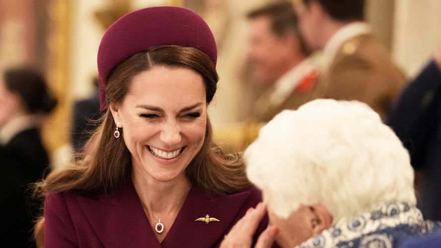 The Princess meets Second World War veterans during a tea party to mark the 80th anniversary of VE Day (Picture: PA)