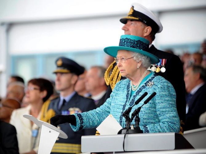 The monarch officially names the Royal Navy's new aircraft carrier HMS Queen Elizabeth at Rosyth, July 2014 (Picture: MOD). The monarch officially names the Royal Navy's new aircraft carrier HMS Queen Elizabeth at Rosyth, July 2014 (Picture: MOD).