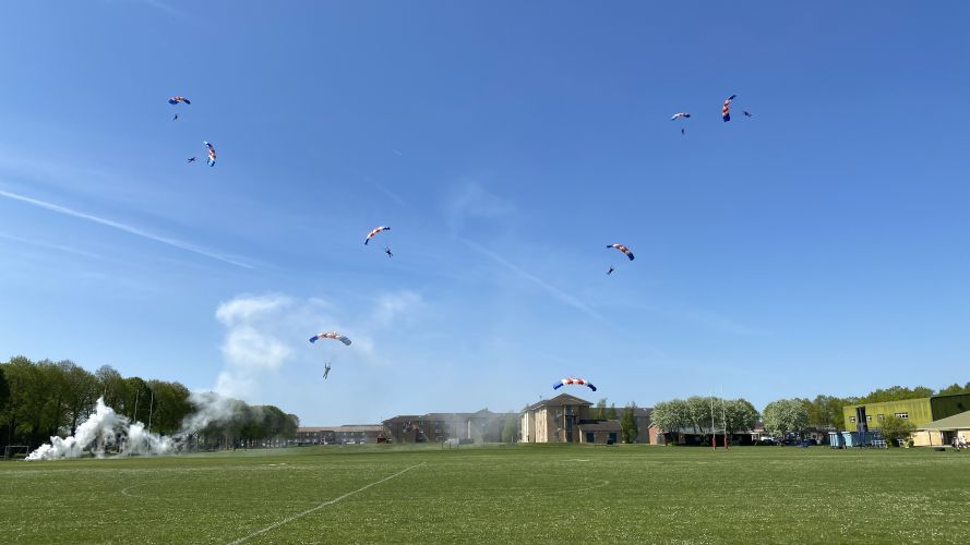 RAF Falcons land after their first event of the 2022 season at RAF Brize Norton