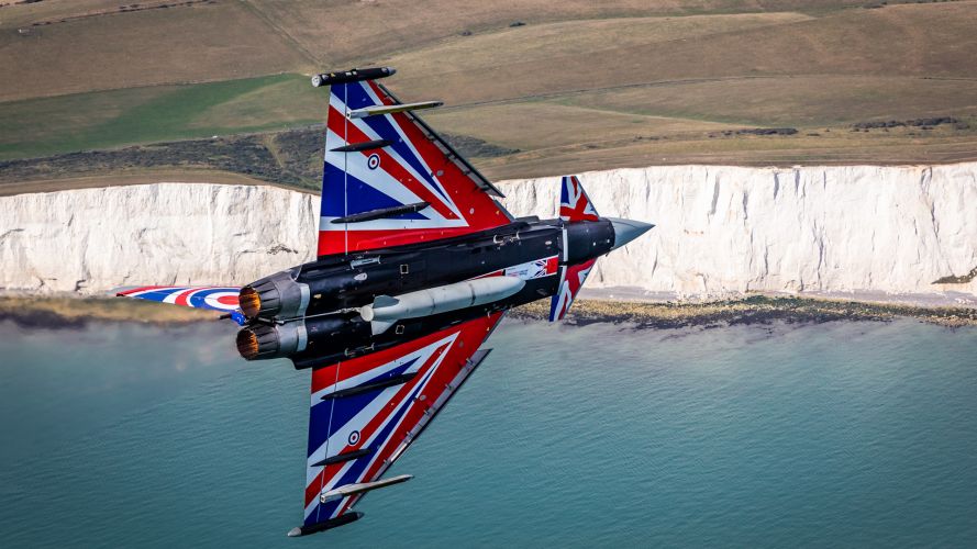 RAF Typhoon Display Team Battle of Britain Anniversary Flight Southern British Coastline 1 060921 CREDIT MOD