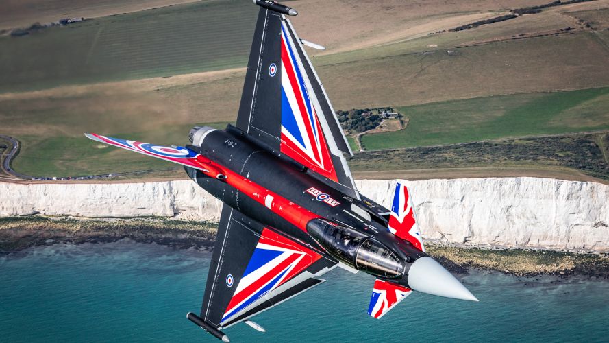 RAF Typhoon Display Team Battle of Britain Anniversary Flight Southern British Coastline 6 060921 CREDIT MOD