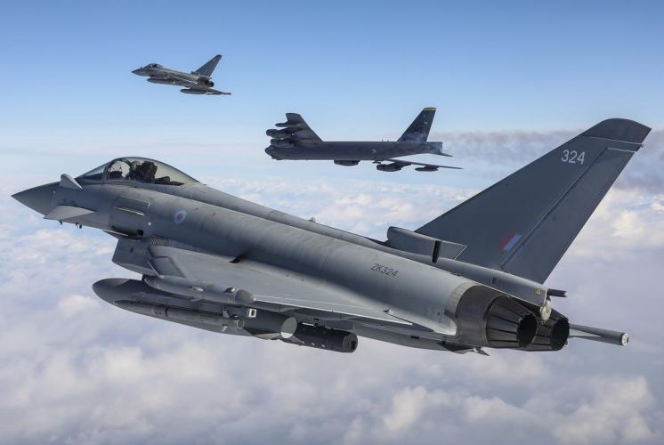 B-52 US Air Force bomber from the Bomber Task Force entering RAF Fairford (Picture: RAF).