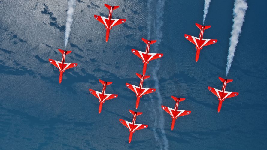 Red Arrows over the Negroponte Datum, Greece, In feathered Arrow formation at the top of a loop, RAF photographic comp 2021 20042021 Credit MOD.jpg