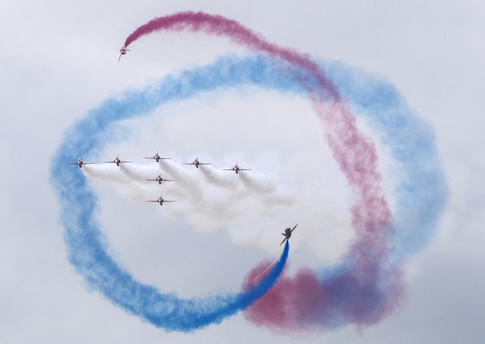 It was the Red Arrows' last display before their tour of North America (Picture: MOD).