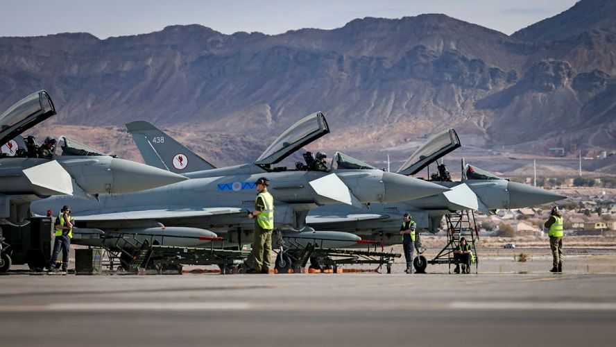 Royal Air Force 6 Squadron Typhoons at Nellis Air Force Base during Exercise Red Flag 25 