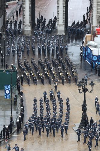 Royal Air Force contingent during The King’s Procession during the coronation of King Charles III 