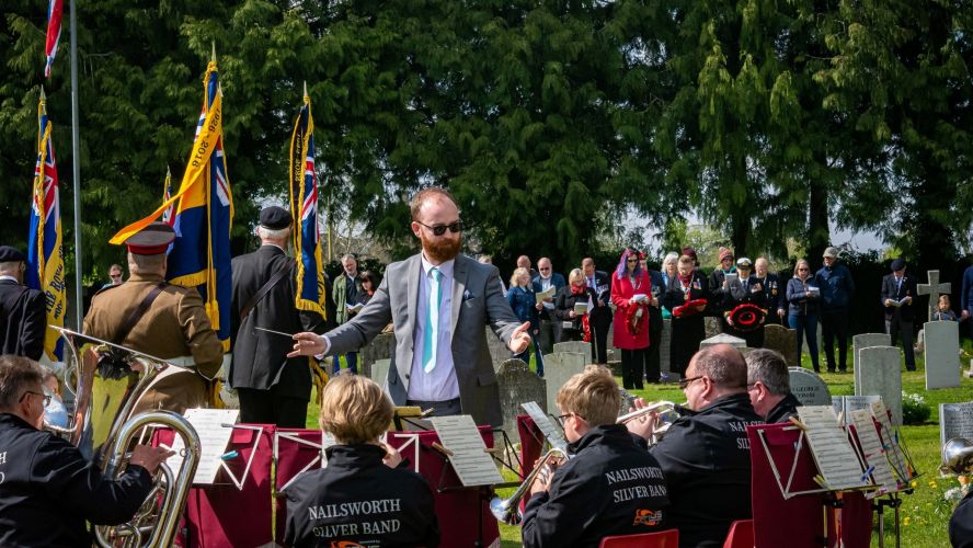 Royal British Legion were joined by Nailsworth Silver Band in Leighterton commemorating Anzac Day 24042022 CREDIT BFBS.jpg