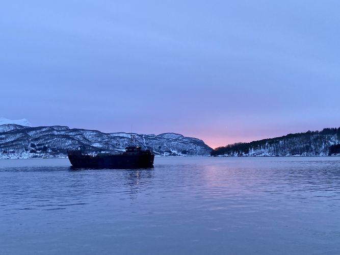 Royal Marine landing craft in Norway for NATO's Exercise Cold Response 