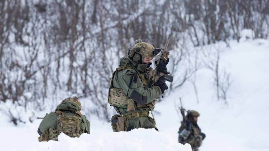 Small teams of Royal Marines conduct discrete reconnaissance exercises in freezing conditions deep inside the Arctic Circle (Picture: MOD).