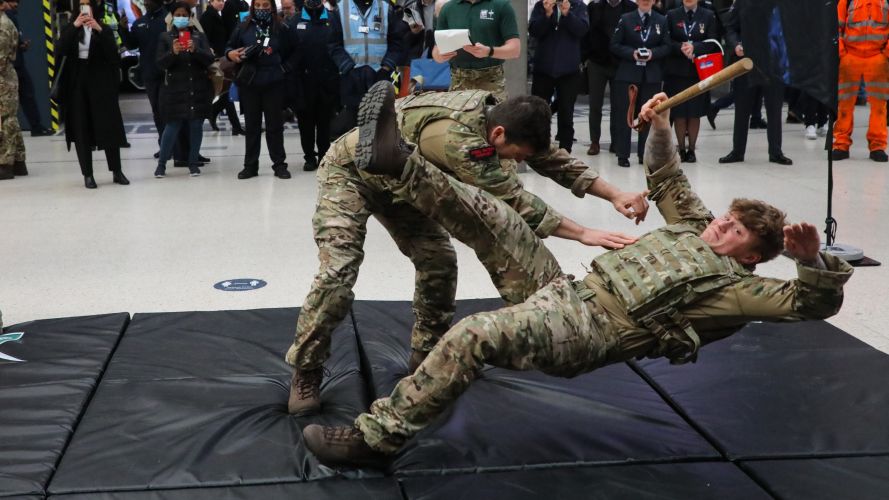 Royal Marines demonstrate hand-to-hand combat for RBL Poppy Appeal 04112021 Credit MOD.jpg 