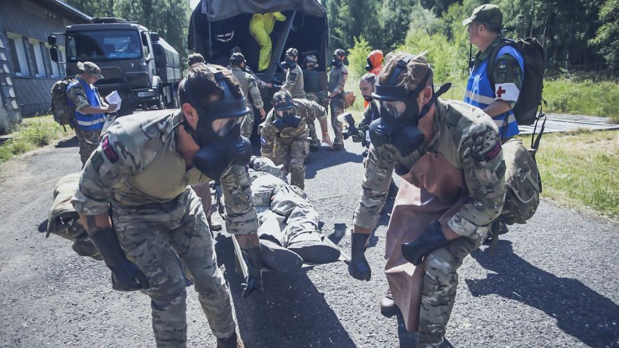 Royal Marines transport a casualty during Royal Navy NATO exercise 05082022 CREDIT Royal Navy.jpg