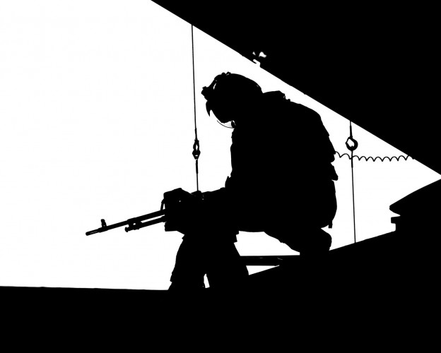 Royal Navy gunner silhouette