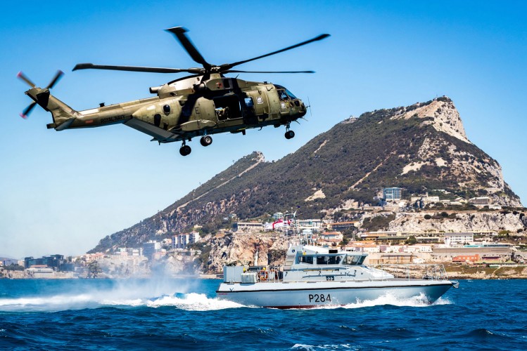 Royal Navy Merlin in Gibraltar