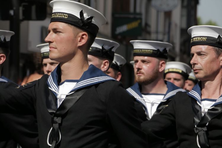 Royal Navy personnel parading during Salisbury Armed Forces Day
