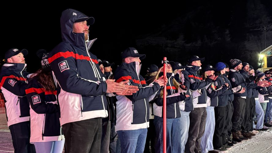 Royal Navy team members at the Meribel 2025 Opening Ceremony