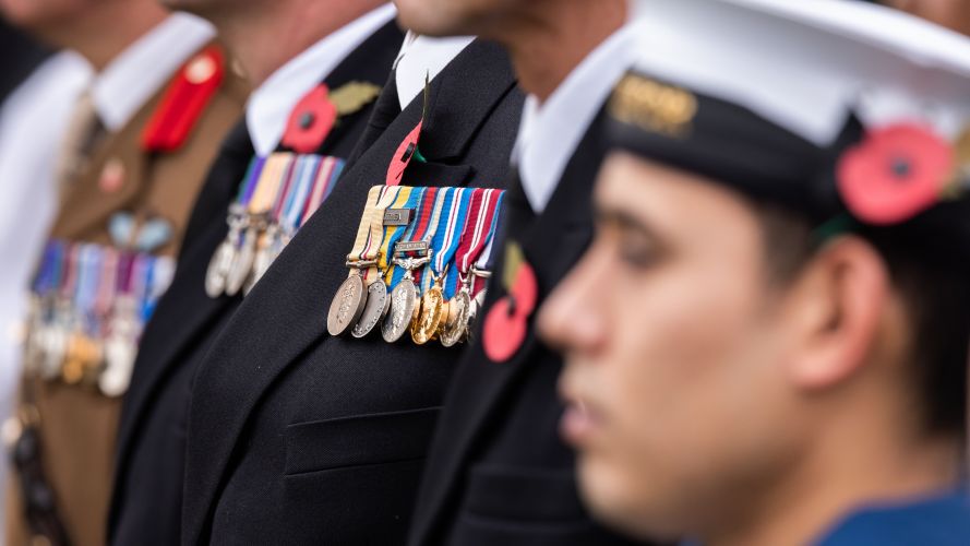 Sailors and Soldiers paraded the church gardens alongside Royal Navy Cemetery 11112021 Credit MOD Crown.jpg