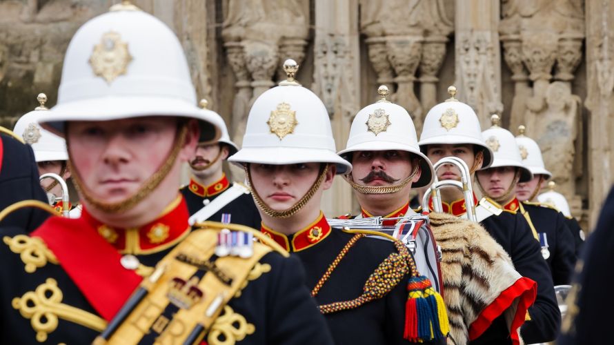 Sailors from destroyer HMS Defender were led by the Band of His Majesty’s Royal Marines 11022023 Picture Royal Navy