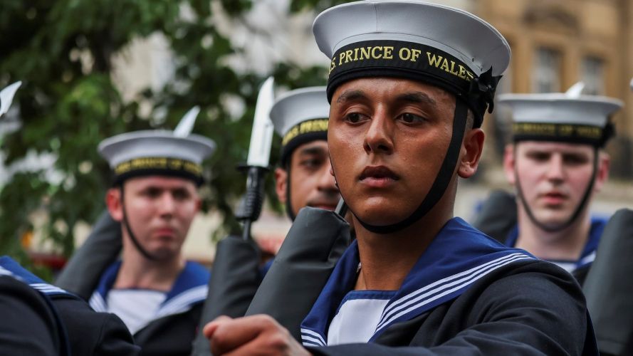 Servicemen and women marched in Bristol as HMS Prince of Wales celebrated Freedom of the City 10062023 CREDIT Royal Navy.jpg