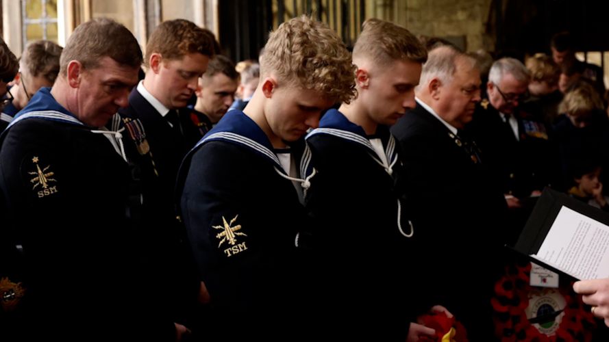 Serving and nonserving Royal Navy Submariners gather for annual Remembrance Service 06112022 CREDIT Royal Navy Scotland