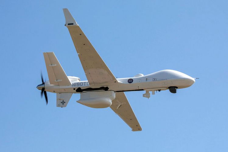 SkyGuardian Protector aircraft over RAF Waddington during a sortie 08092021 CREDIT MOD