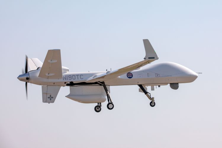 The SkyGuardian Protector aircraft over RAF Waddington during a sortie (Picture: MOD).