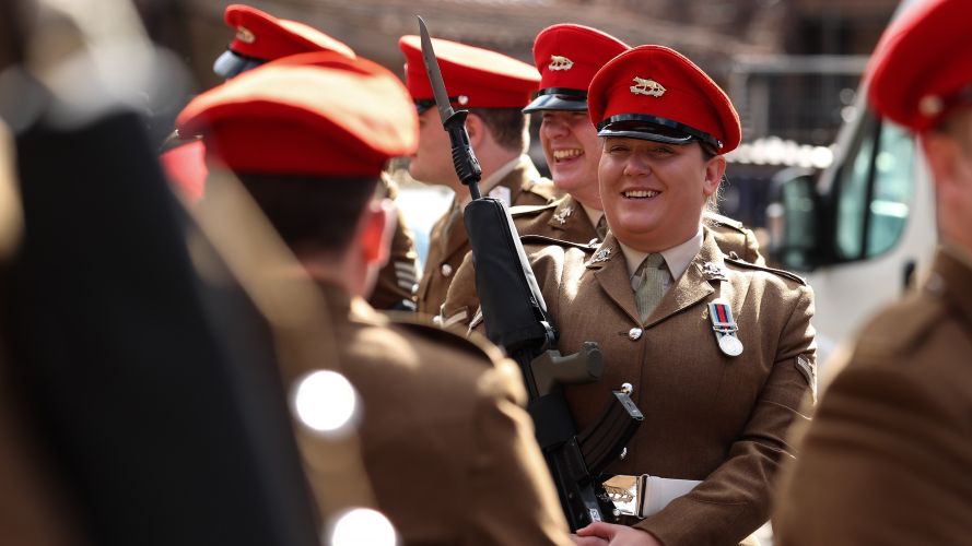 Smiles from the Queen’s Own Yeomanry (QOY) as they marched through York on their 50th anniversary since formation 02042022 MOD Crown Copyright 2022, Cpl Becky Brown RLC.jpg