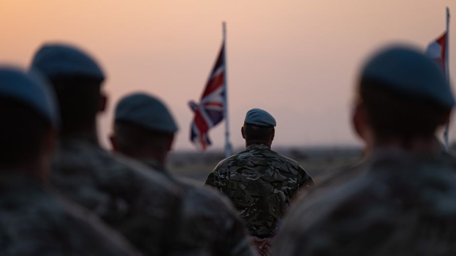 Soldiers from 1 Aviation Brigade take part in a Remembrance paraded at the end of their desert training exercise in Oman. 10112021 Credit MOD Crown.jpg 