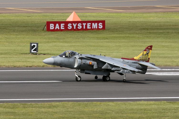 A Spanish Harrier on the runway at RAF Fairford (Picture: MOD).