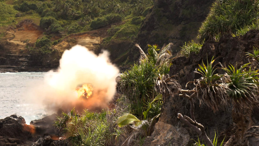 Specialists from Tamar carried out the first stage of neutralising old explosives left on Pitcairn for nearly half a century