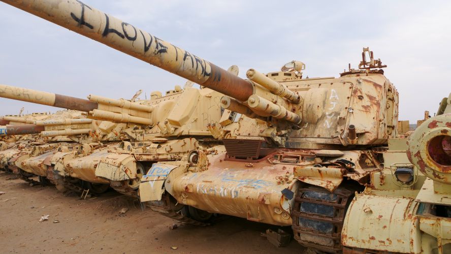 Tank at Camp Taji.