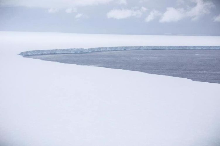 The A400M RAF aircvraft was able to get below the weather and cloud coverage, capturing the outline of the iceberg in unprecedented detail. DATE UNKNOWN CREDIT BFSAI FACEBOOK .jpg