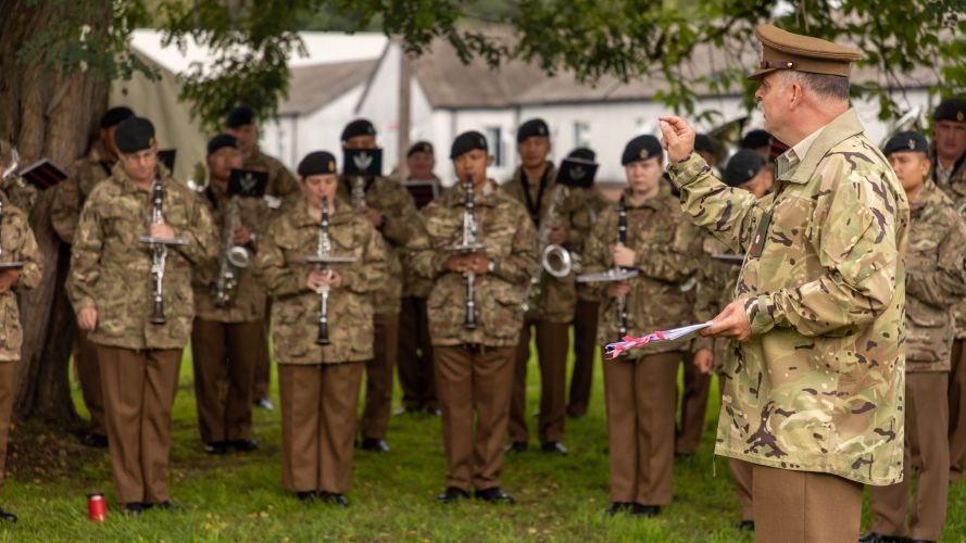 The Band and Bugles of the Rifles and The Band of the Brigade of Gurkhas will be the first group of massed bands in the funeral procession 13092022 CREDIT MOD Crown Copyright.jpg