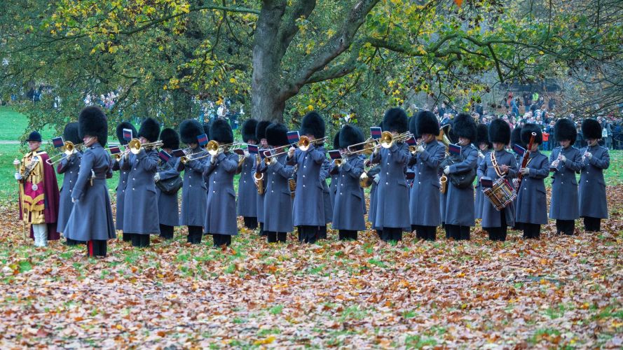 The Band of the Scots Guards playing Happy Birthday in honour of HM King Charles 14112022 CREDIT MOD Crown Copyright.jpg 