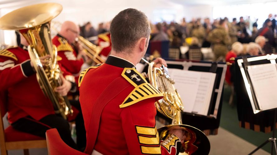 The Band of the Welsh Guards play during a reception after the parade on St. David’s Day in Windsor 01032023 CREDIT MOD Crown Copyright.jpg