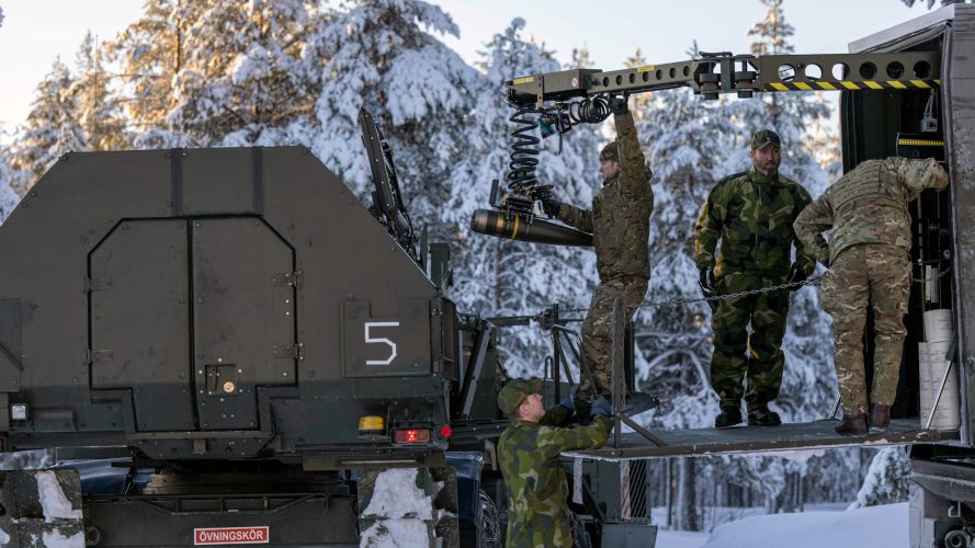 The British Archer Team being assessed on loading ammunition ready for the next fire mission in Sweden (Picture: MOD)