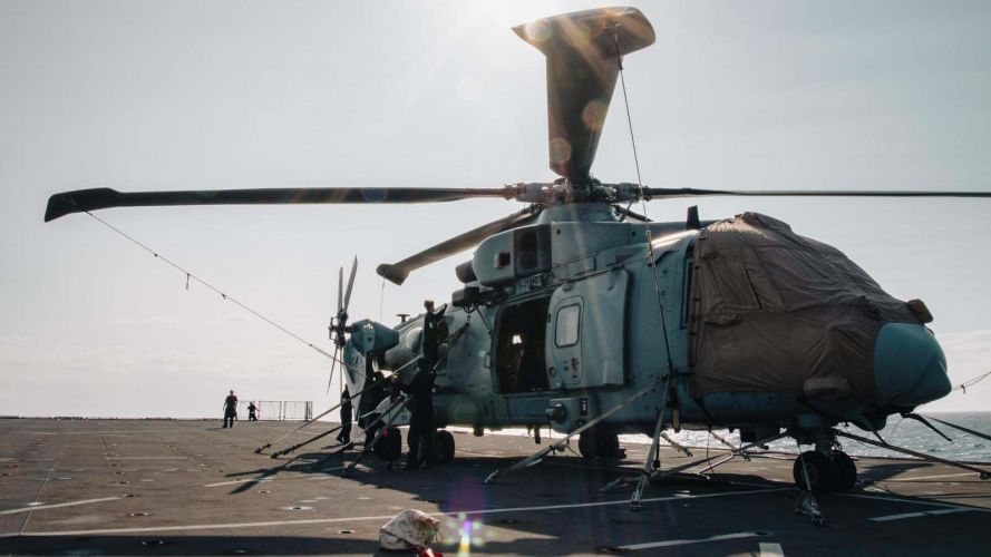 The Merlin on deck as it returns to HMS Albion 26072023 CREDIT Royal Navy.jpg