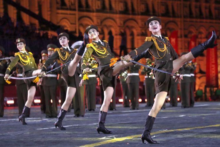 The Military Band of the North Korean People's Army at Spasskaya Tower Festival 2019, Moscow (Picture: PA).