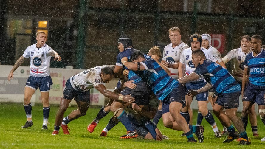 The Navy's defence do everything they can to stop the New Zealand attacking onslaught. Credit Alligin Photography Date 13092022.jpg 