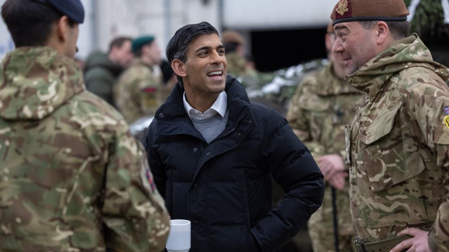 The Prime Minister Rishi Sunak visits UK troops stationed in Estonia at Tapa military base 20122022 CREDIT Simon Walker,No 10 Downing Street