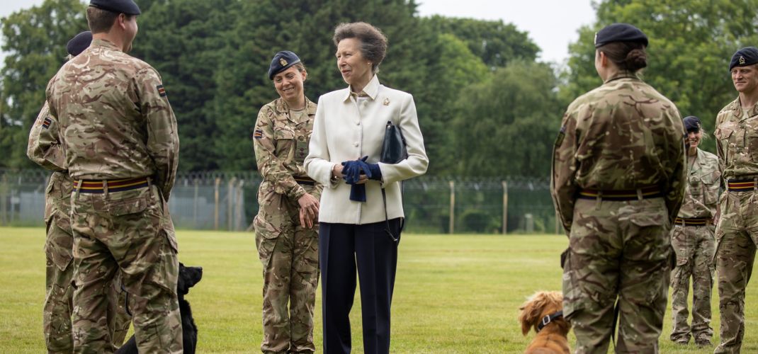 The Princess Royal visits 1st Military Working Dog Regiment to mark its 10th anniversary (Picture: British Army).