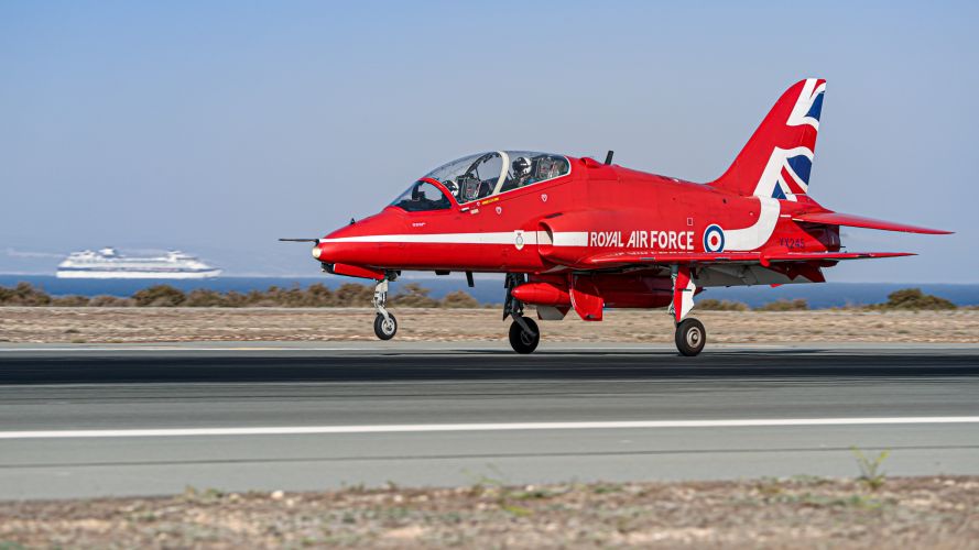 The Red Arrows landing at RAF Akrotiri in Cyprus 28092021 Credit MOD Crown Copyright.jpg
