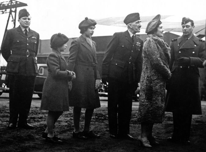 The Royal Family pictured during a visit to the Coastal Command station at Bircham Newton, Norfolk,