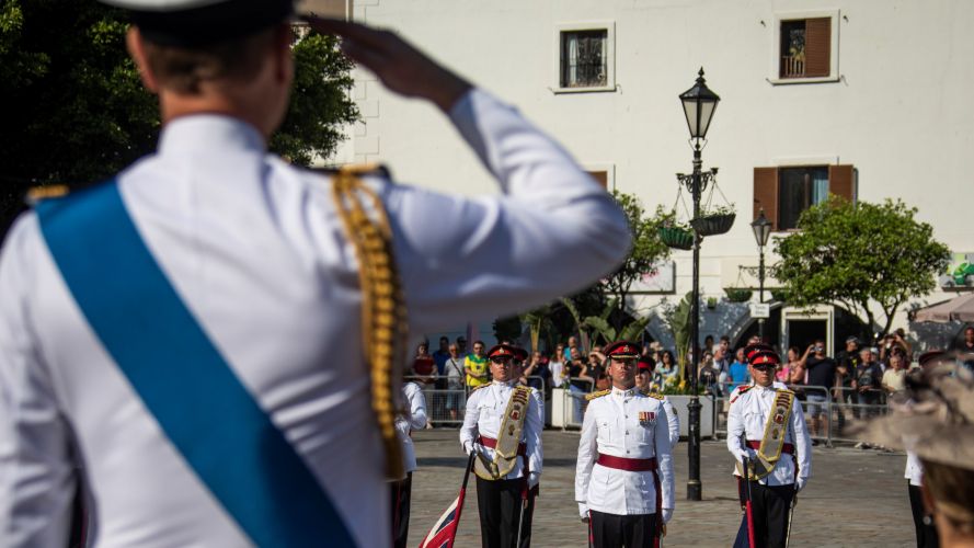 The Royal Gibraltar Regiment conducting a Royal Salute for HRH 09062022 CREDIT MOD Crown Copyright.jpg